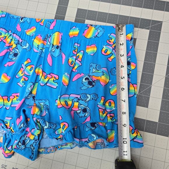 Stitch Disney Pride Rainbow Sleep Booty Shorts Womens Small Ruffle Lightweight - Picture 8 of 10